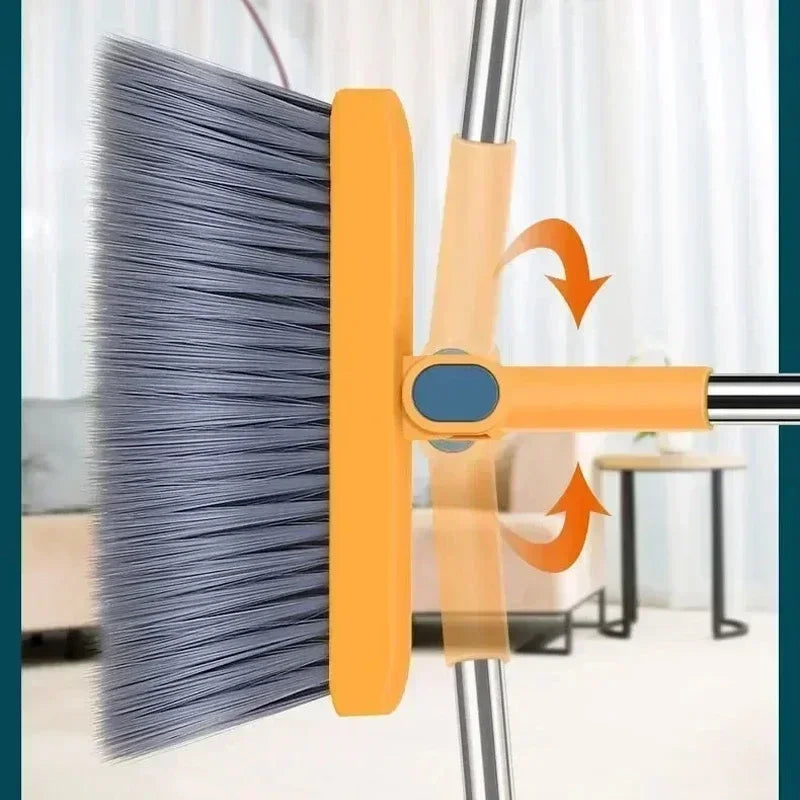 Thickened folding dustpan rotating broom set combination of soft hair broom non-stick hair broom sweeping broom