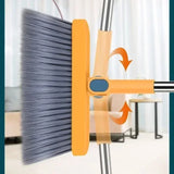 Thickened folding dustpan rotating broom set combination of soft hair broom non-stick hair broom sweeping broom